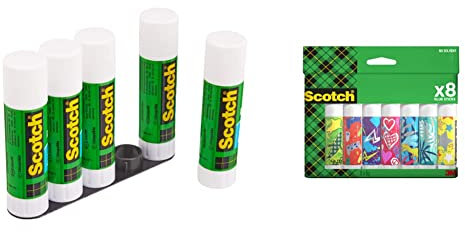 Scotch Bâton de Colle Permanente - Paquet de 5 (21g) et 8 (8g) - Usage Général