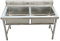 TRGCJGH Freistehende Edelstahl Spültisch 2 Becken,Doppelbecken Spültisch, Spülbecken mit Wasserhahn für Außen, Innen, Küche, Restaurant, Bar(120X75X80cm/47.2X29.5X31.4in)