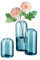 Lot de 3 vases à fleurs en verre bleu moderne pour décoration de table de Noël, petits vases en verre pour centres de table de mariage, fête de mariage, événement, arrangement floral, décoration
