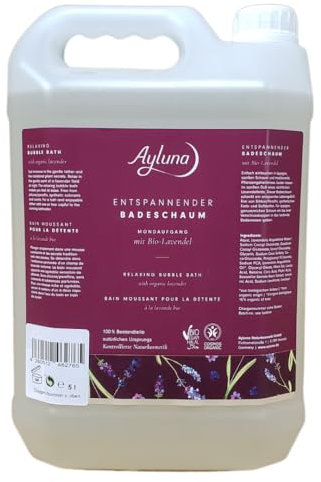 Ayluna Naturkosmetik Entspannender Badeschaum Mondaufgang mit Bio-Lavendel im 5l Kanister