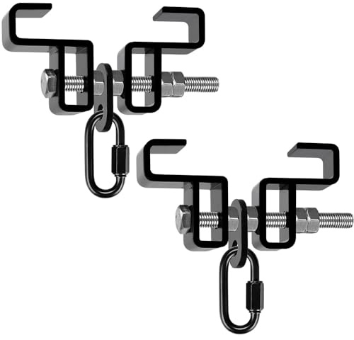 SELEWARE 2ER Deckenhaken Schwerlast Boxsack Halterung - Boxsack Wandhalterung, Trägerklemme, Aufhänger für Boxsäcke, für Box, Muay-Thai- und MMA-Training (mit Karabiner)