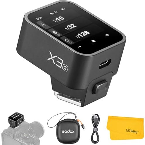 Godox X3S X3-S TTL Flash Trigger Compatiable for Sony Camera, 2.4G Wireless Touchscreen Support TTL Auto/Manual/Multi Flash X3 Transmitter (X2T-S XPro-S XProII-S Upgraded Version)