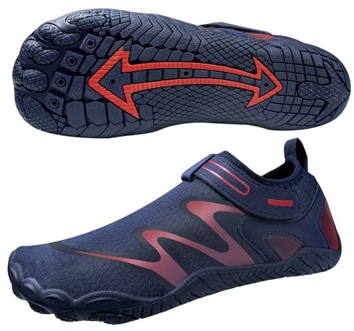 Milaloko Zapatos Acuáticos Masculinos para Mujeres, Zapatos de Surf de Playa Descalzos, Calcetines de Yoga Acuático de Secado Rápido, Azul, 41