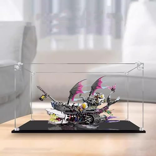 FYHCY Acryl-Vitrine für Le·Go 71469 Shark Boat, staubdichte Aufbewahrungsvitrine für 71469, anwendbar für Le·Go-Liebhaber (nur Vitrine), Größe: 60 x 30 x 35 cm A,2MM