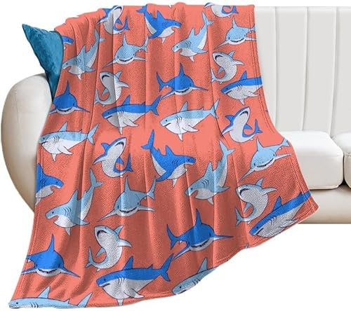 Buohwiwe Couverture Requin 3D Plaid Polaire 180x220 Rose Doux Microfibre Couverture en Flanelle Requin Couvertures et Plaids Chaud pour lit Jeté de Canapé 4128m