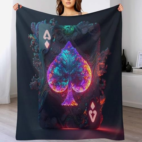 Poker Decke Super Soft Flannel Fleece Überwurfdecken Für Bettwsche Sofa Schlafzimmer Decken Wohnzimmer Reisen Vier Jahreszeiten Wohndecke（180×200cm）