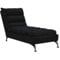 vidaXL Chaiselongue mit Kissen, Liegesessel mit Sperrholzlatten Metallbeine, Relaxliege für Wohnzimmer, Relaxsessel Liegestuhl, Schwarz Stoff