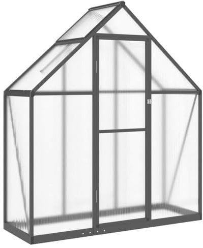 vidaXL Serre avec Cadre de Base Anthracite 169x58x195 cm Aluminium, Serre en Polycarbonate, Serre de Bricolage, abri de Serre, Serre portative