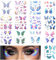 13 Pièces Tatoo Temporaire Papillon Femme Tatouage Paillettes Visage Festival Faux Tatouage Papillon Imperméable pour Maquillage Festival de Fête Décoration Corporelle Féerique à Paillettes