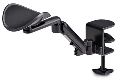 StarTech.com Verstellbare Schreibtisch Armlehne, Ergonomische Armstütze, 360-Grad-Drehbar, Klemmbefestigung Ellbogenstütze