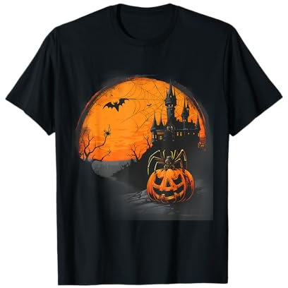 Kürbis Halloween Spinnennetz Trick Or Treat Haunted Castle T-Shirt