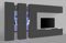 möbelando Wohnwand >Benevent< (7-teilig) in Anthrazit matt - 340x180x30 (BxHxT)