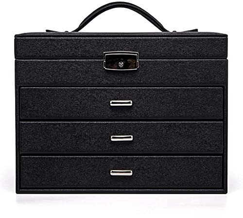 QTYQWC Scatola portagioie Scatola portagioie PU di Alta qualità Multistrato Grande capacità Scatola portagioie Orecchini Scatola portagioie Organizzatore per Gioielli per la casa Semplice e Portatile