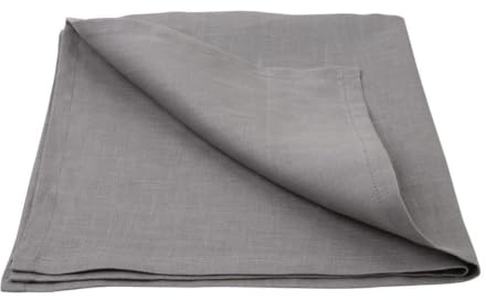 Olympia Linen Table Napkins 400x400mm Grey, Pack of 12 | Elevates commercial dining presentation and protects guest clothing during busy restaurant or catering services.