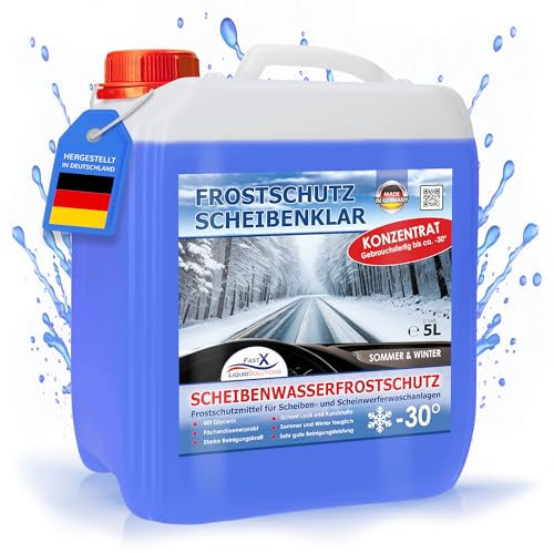 FAST X Scheibenfrostschutz/Scheibenwischwasser für Auto/LKW– 5 Liter Kanister– Winter und Sommer – Schutz bis -30°C (5 Liter) (5 Liter)