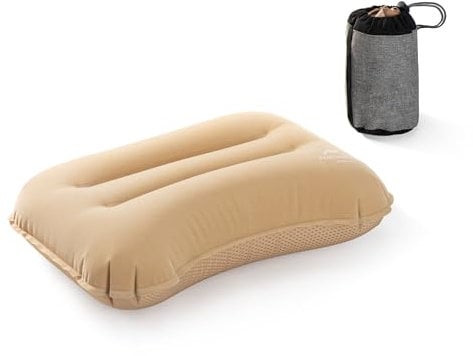 Naturehike Coussin de camping auto-gonflant ultra léger et compact, équipement de voyage et de camping, coussin portable, pour dormir, bureau et voyage, sac de rangement inclus