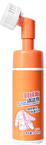 Down Jacket Dry Cleaning Agent, 160ml Down Jacket Dry Foam Cleaner, Down Garments Quick Wash Free Cleaning Agent with Brush Head, Multi-purpose Clothing Cleansing Rinse-Free Agent