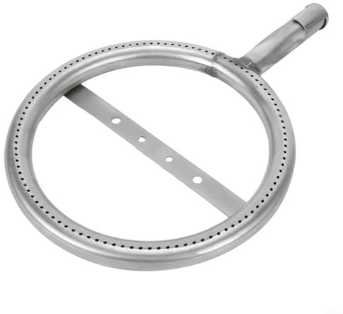 Entgoinggo Grill Burner Tube, Stainless Steel Round Grill Burner Tube BBQ Replacement Part Flame Plate for Outdoor Barbecue Accessories