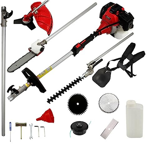 Heckenschere, Rasenmäher, Benzinmotor, 1,75 kW, 52 cc, Garten-Heckenschere, 5-in-1-Benzin-Strimmer, Kettensäge, Freischneider