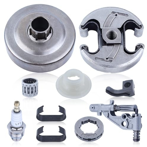 Hyceker . Tamburo frizione 325 7T per motosega Husqvarna 340 345 350 445 450, kit tamburo frizione 345 con turbina, molle frizione, pignone, pompa olio, pezzi di ricambio 578097901, 537110503
