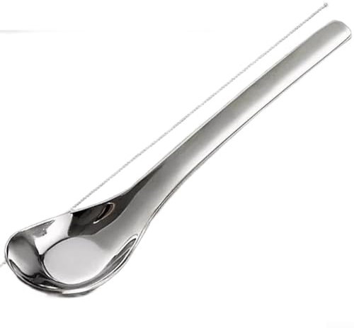 Cuillère pour bébé en acier inoxydable 316L avec tête profonde pour réduire les déversements, bords arrondis pour la protection de la bouche et poignée ergonomique conçue pour les tout-petits (1 pièce