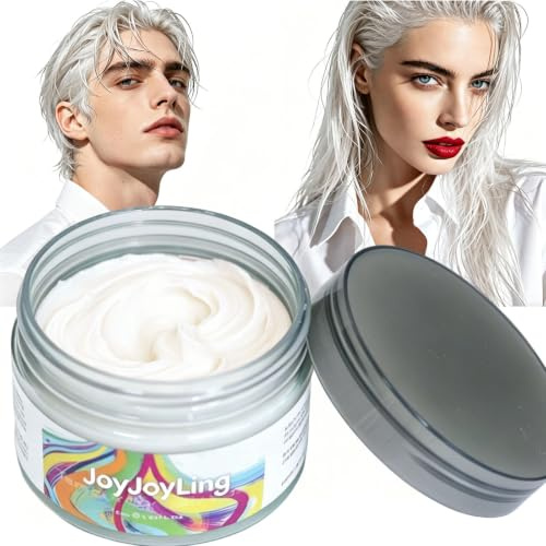 Tinte de pelo blanco temporal natural lavable colores de pelo cera hombres mujeres coloración mate peinado cera para fiesta cosplay Halloween 120 g