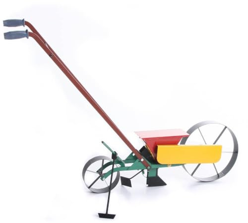 rg-vertrieb Handsämaschine Sämaschine manuell einreihige Drillmaschine Dippelmaschine zur Aussaat | 13 Kornöffnungen, Kettentrieb, Verstellbarer Spurenreißer | Für Samen 1,5–18 mm, 115 cm Länge