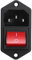 1 Stück, 10 A, 250 V, 3 Pin, Iec320 C14, Sicherungsmodul Mit Stecker-Schalter, Rot