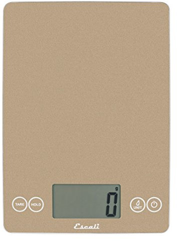 Escali 157SD Balance de Cuisine Arti Glass, Balance de Précision avec Affichage LCD, Accessoires Cuisine, 6.8 kg (15lb), Sable, 23 x 16,5 x 2 cm