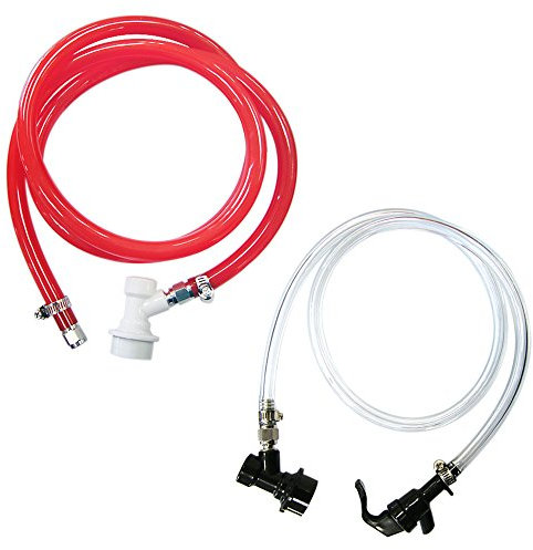 PERA Assemblage de ligne de bière à verrouillage à boule de 0,9 cm et tuyau de gaz à verrouillage à bille de 0,6 cm pour la fabrication de bière