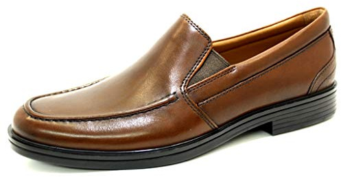 Clarks Mens Slip On Formal Shoes Un Aldric Slip - Dark Tan Leather - UK Size 8G - EU Size 42 - US Size 9M