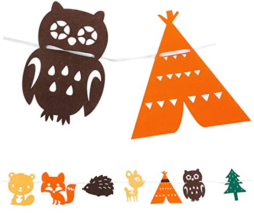 BESTOYARD Kinder Party Dekorative Flaggen Nordic Tier Wald Bunting Banner für Geburtstag Party Decor