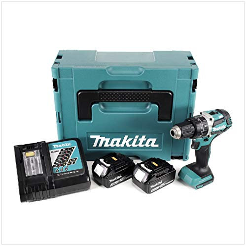 Makita DHP 484 RFJ 18V Li-ion Akku Schlagbohrschrauber im Makpac inkl. 2x 3,0 Ah Akku und Ladegerät