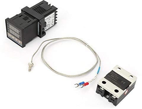 Kit de controlador de temperatura 110V-240V AC, 0-1300 ℃ Termostato PID digital LED con termopar K