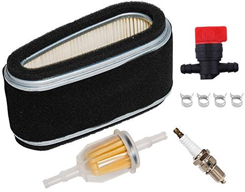 JJDD Carkio 11013-2110 Luftfilter mit Vorfilter Zündkerze Kraftstofffilter Absperrventil Tune Up Kit für Kawasaki FC400V FC420V 14 PS 4-Zyklus Motor Rasenmäher Motor Wartungskit