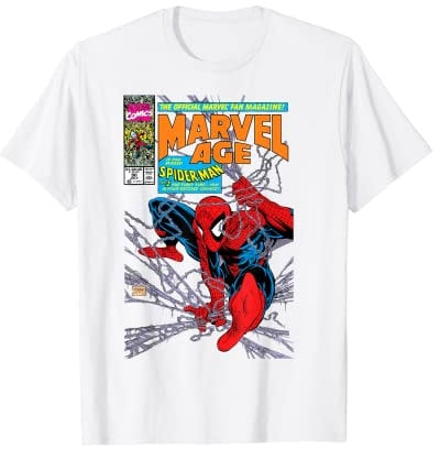 Marvel Comics Spider-Man Retro Comic Book Cover 90s T-Shirt
