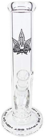 GHODT Bong Glas mit Stecksystem | 30cm Höhe | 45mm Durchmesser | 5mm Glas | Kickloch | Mundstück leicht abgewinkelt