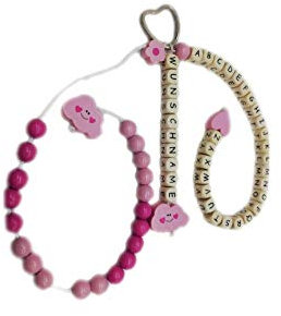 Rechen- und ABC-Kette für den Schulanfang, ein tolles Geschenk für die erste und zweite Klasse, Schulanfänger, Vorschüler, für die Schultüte, zur Einschulung mit Wolke, Blumen und Herz