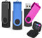 AreTop 16GB USB Stick 3er Pack mit Tasche, High Speed USB 2.0 Speicherstick, zur Datenspeicherung (schwarz/blau/rosa)