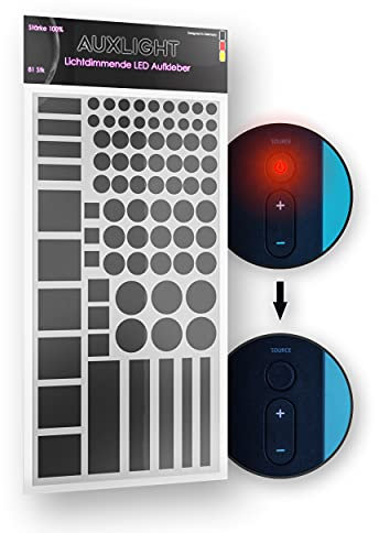 Auxlight LED Abdeckung, Lichtdimmer Folie selbstklebend, Aufkleber Elektronikgeräte, Abdunklungsfolie, Home Office, Beleuchtung, Lichtwecker, abdunkeln, dimmen 100%, Schlafhilfe, besser schlafen 100%