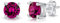 Orecchini a Perno Argento 925 - Orecchini Fucsia - Orecchini Punto Luce di Cristallo - Orecchini Brillanti - Orecchini con Brillantini Colorati