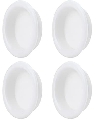 MOROBOR Lot de 4 poignées de porte de placard, poignées de porte coulissantes rondes en plastique, poignées de placard de cuisine encastrées, poignée de porte invisible, blanc