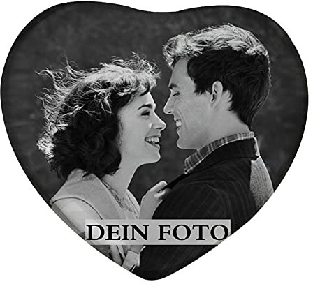 MEGAUK Fotomagnet in Herzform selbst gestalten, Kühlschrankmagnet mit eigenem Bild, ca. 6 x 6 cm vollflächig Bedruckt