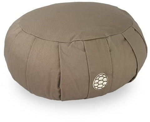 Tortuga Meditation and Yoga - Meditationkissen Yogakissen Rund, Füllung aus nachhaltigem Weizen, Modell Terra, rundes Design, Höhe 15 cm, Bezug 100% Baumwolle, pflegeleicht