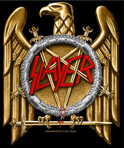 Aufkleber Slayer Gold Eagle Sticker Bands Trash-Metal ca.12x10 cm