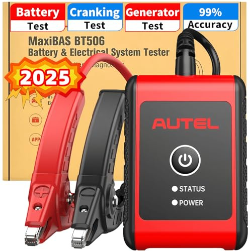 Autel MaxiBAS BT506 Car Battery Tester, 6 V 12 V Baterías: 100-2000 CCA Vehicle Battery Analyzer, Top Accuracy Adaptive Conductance, Battery Load Test for All Vehicles
