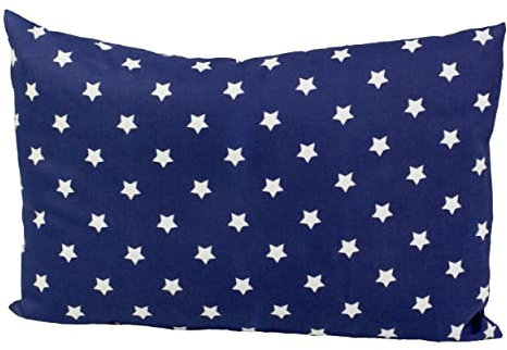 GIRAFFENLAND Zirbenkissen 30x20cm, Sterne-blau + Bio Inlett Natur Zirbenholzspäne im Zirbenholzkissen