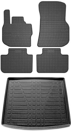 Fußmatten & Kofferraumwanne Set kompatibel mit BMW X3 G01 2017-2024 Gummi Schwarz 5X