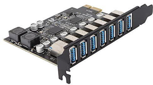 PCIE to USB 3.0 7 Ports Expansion Card,USB 3.0 Superspeed 5Gbps Front Expansion Card, PCIE USB Add in Card, Internal USB3 Hub Converter for Win XP Win7 Win 8 Win 10 Win 11 LINUX
