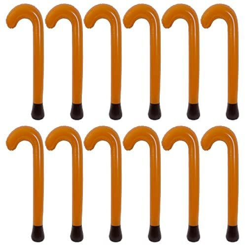 Aufblasbarer Gehstock, aufblasbar, 86 cm, Braun, aufblasbar, 12 Stück